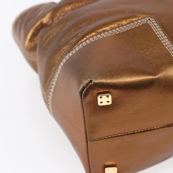 LOEWE Anagram Americana 28 Hand Bag Leather Bronze Gold...